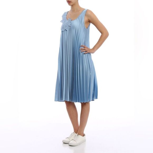 New P.A.R.O.S.H. pink accordion pleated knee length dress size 4 XS oversized - Picture 12 of 14